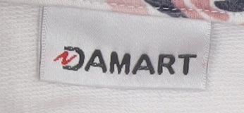 Damart Womens Floral Henley Sweatshirt Pink Multi Size L 18/20