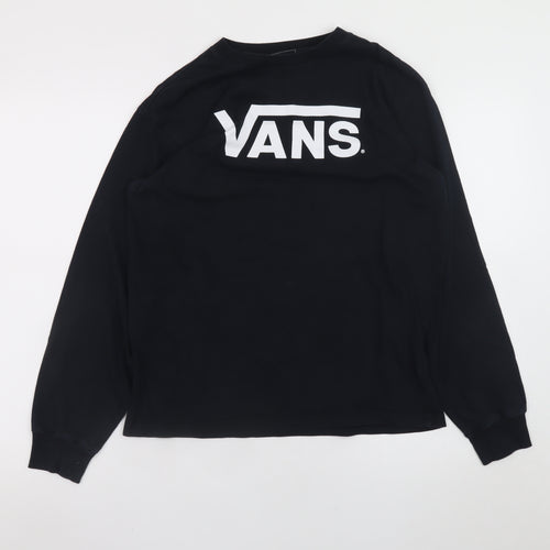 Vans Men's Black Long Sleeve Classic Fit Logo T-Shirt Size M