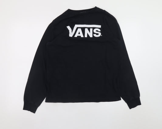 Vans Men's Black Long Sleeve Classic Fit Logo T-Shirt Size M