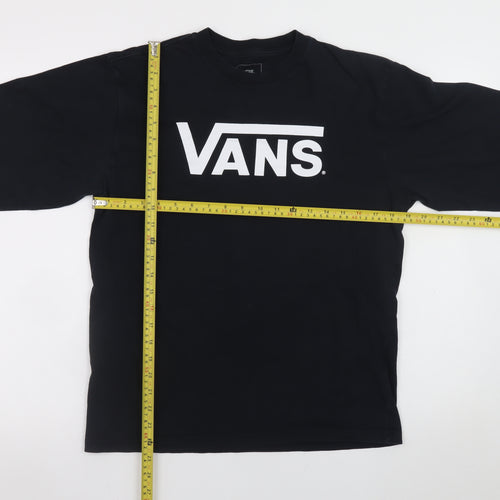 Vans Men's Black Long Sleeve Classic Fit Logo T-Shirt Size M