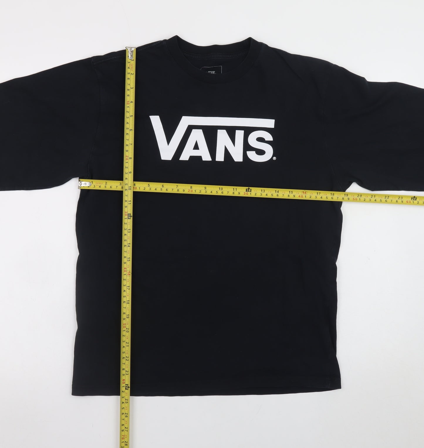Vans Men's Black Long Sleeve Classic Fit Logo T-Shirt Size M