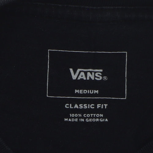 Vans Men's Black Long Sleeve Classic Fit Logo T-Shirt Size M