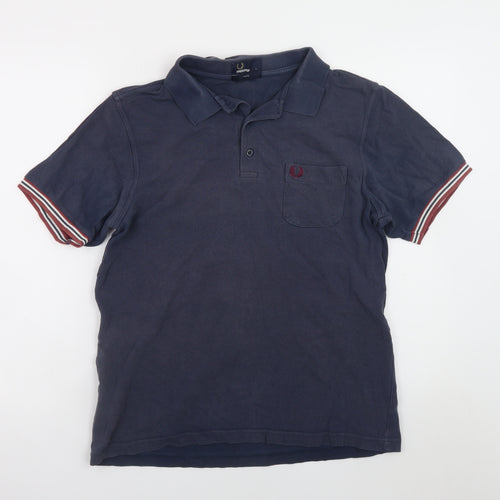 Fred Perry Men's Blue Slim Fit Cotton Polo Shirt Size L