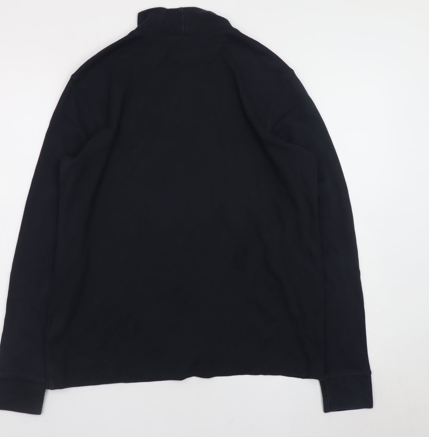 Lands' End Men's Black Roll Neck Long Sleeve Relaxed Fit T-Shirt M