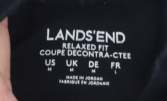 Lands' End Men's Black Roll Neck Long Sleeve Relaxed Fit T-Shirt M