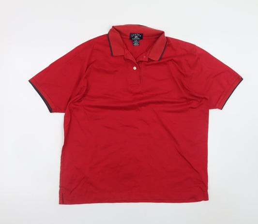 Cutter & Buck Red Cotton Polo Shirt Men’s L Classic Fit Casual Top