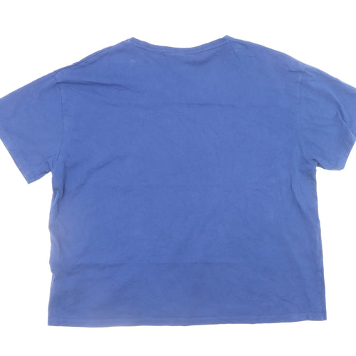Bench Men's Blue V-Neck Cotton T-Shirt 3XL Classic Short Sleeve