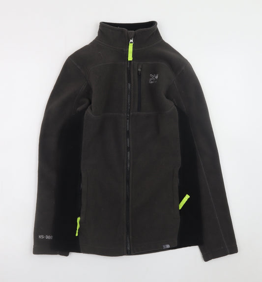 Karrimor Boys Black Fleece Full Zip Outdoor Jacket 13 Years