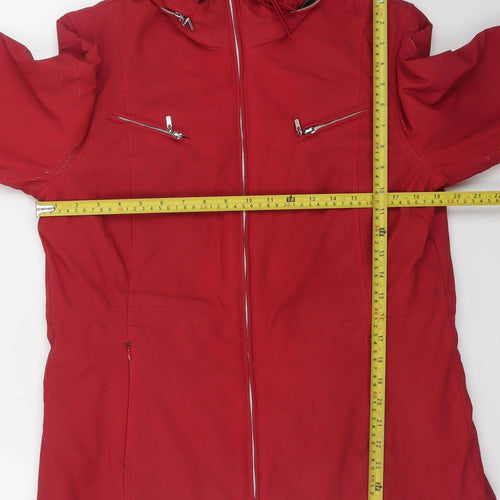 Weatherproof Women's Red Hooded Waterproof Mid-Length Parka Coat M