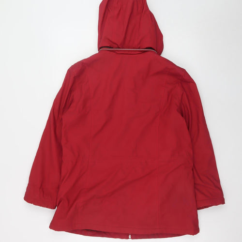 Weatherproof Women's Red Hooded Waterproof Mid-Length Parka Coat M