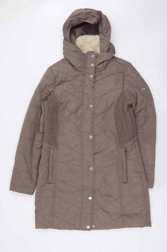 Regatta Women’s Brown Hooded Long Puffer Coat Size 10