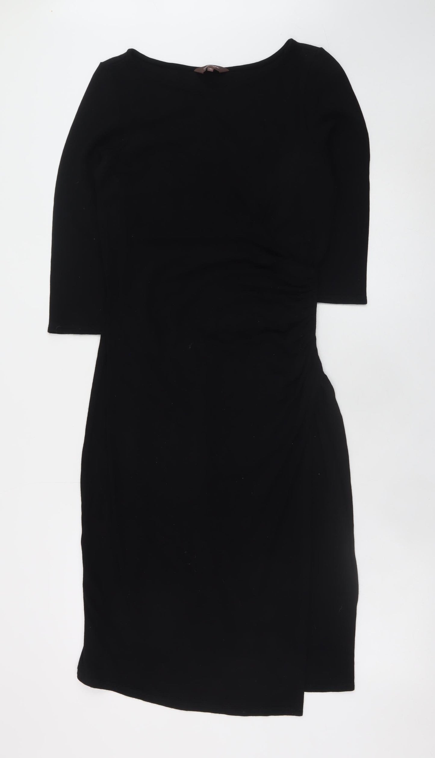 Phase Eight Women's Black Bodycon Stretch Knee Length Dress Size 16