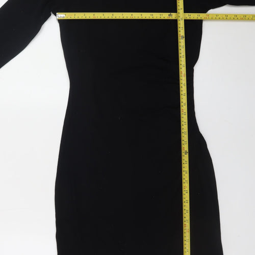 Phase Eight Women's Black Bodycon Stretch Knee Length Dress Size 16