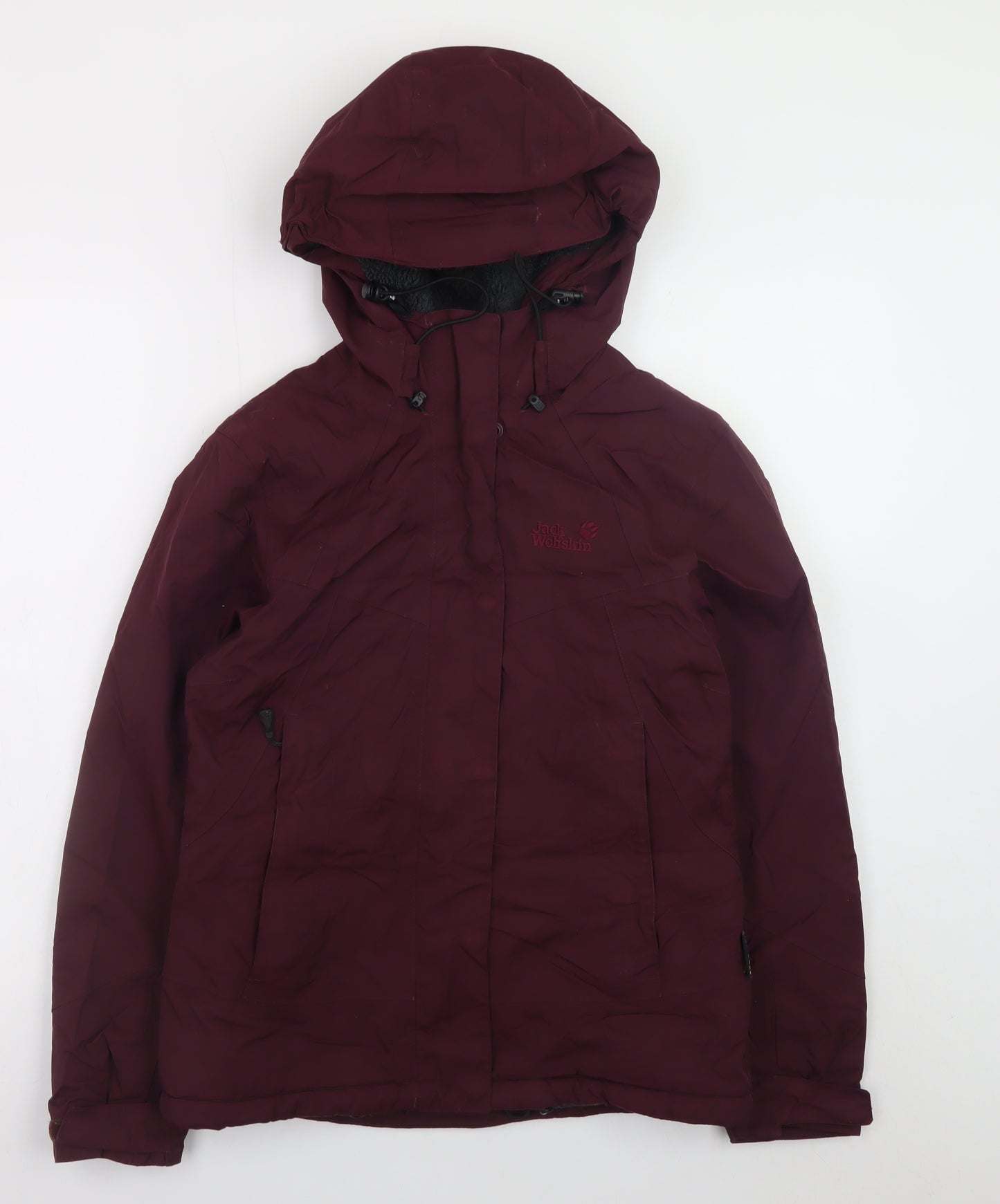 Jack Wolfskin Women's Red Waterproof Hooded Parka Jacket Size 8