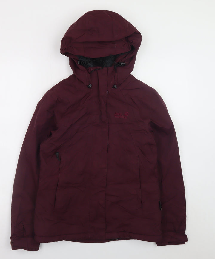 Jack Wolfskin Women's Red Waterproof Hooded Parka Jacket Size 8
