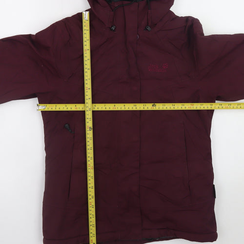 Jack Wolfskin Women's Red Waterproof Hooded Parka Jacket Size 8