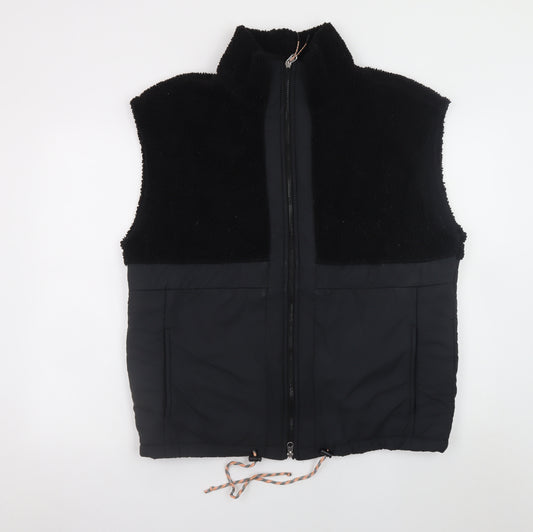 H&M Move Men's Black Fleece Bodywarmer Waistcoat M Regular