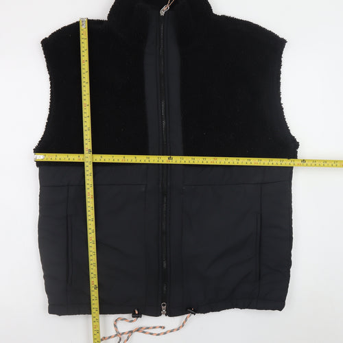 H&M Move Men's Black Fleece Bodywarmer Waistcoat M Regular