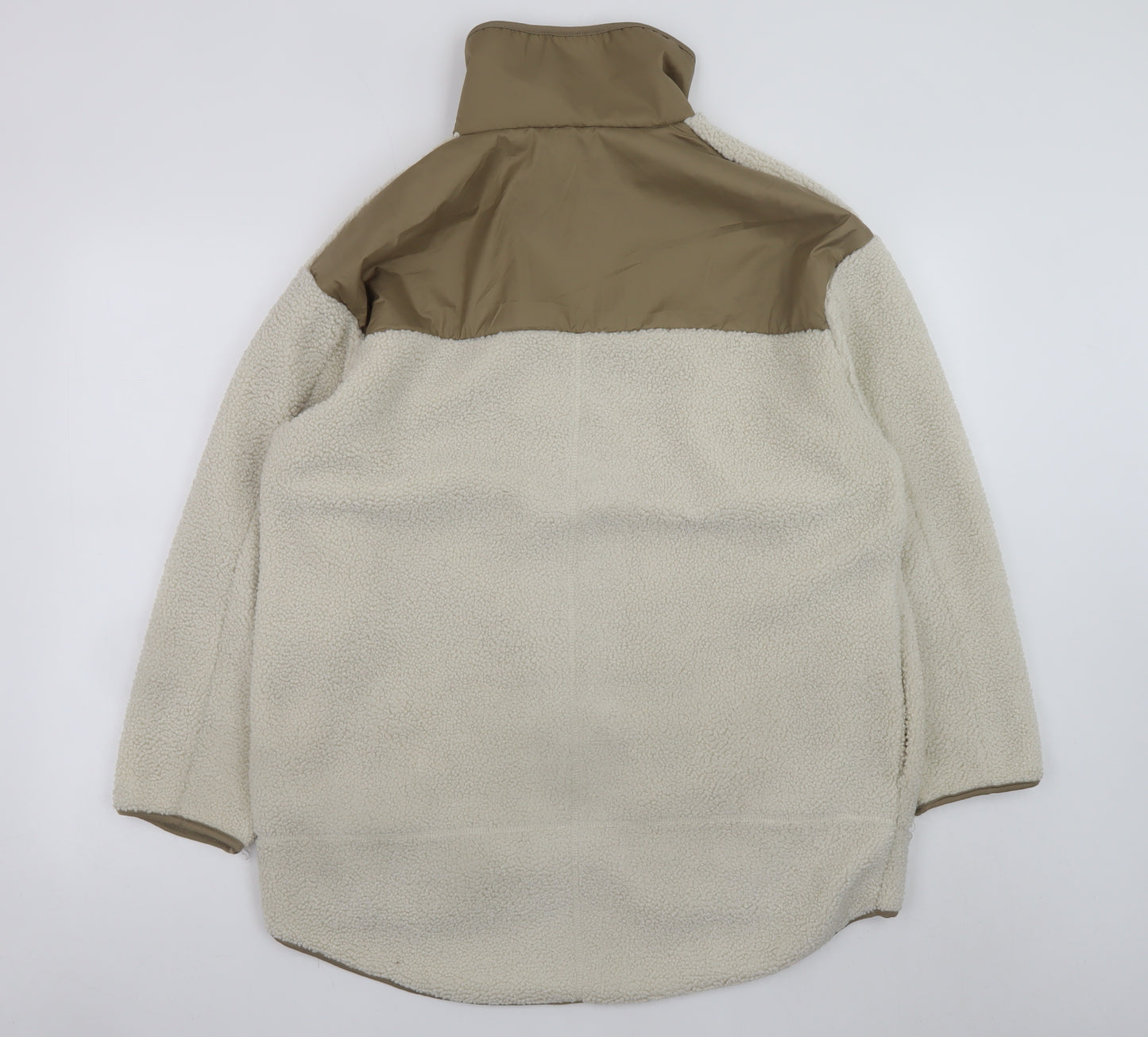 H&M Women’s Beige Fleece Zip Jacket S Regular Fit Casual Outerwear