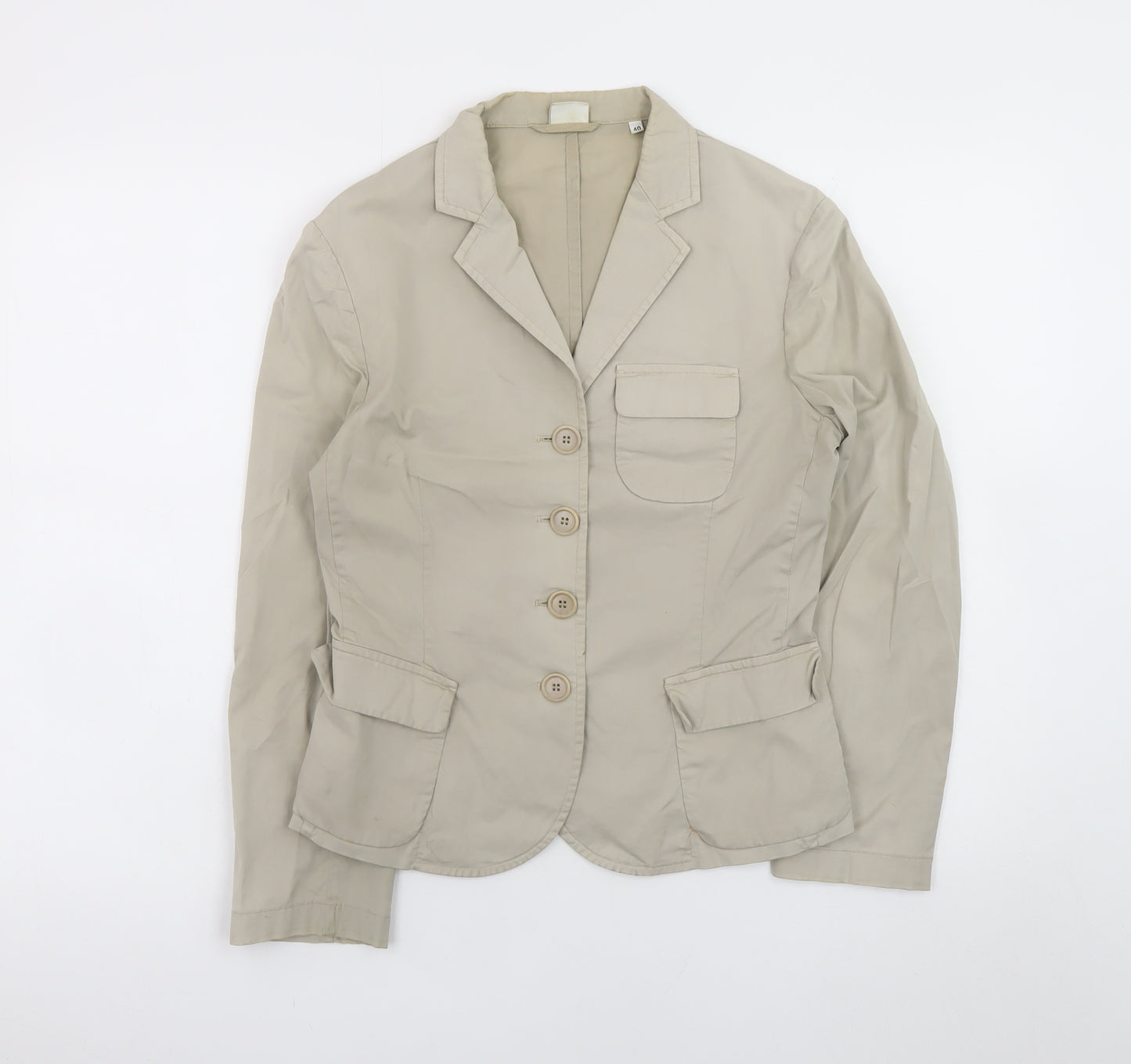 Aspesi Women’s Beige Blazer Jacket Size 12 Cotton Blend Smart Casual