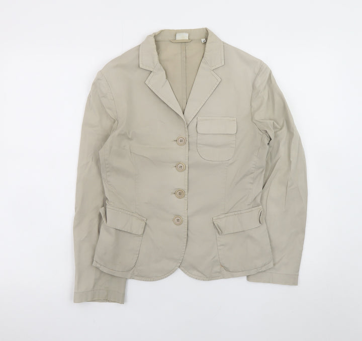 Aspesi Women’s Beige Blazer Jacket Size 12 Cotton Blend Smart Casual