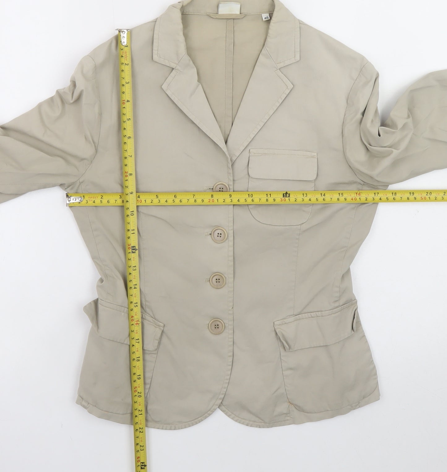 Aspesi Women’s Beige Blazer Jacket Size 12 Cotton Blend Smart Casual