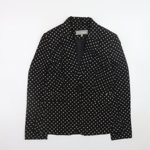 Marks and Spencer Women Black Polka Dot Blazer Size 10 Regular Fit