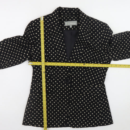 Marks and Spencer Women Black Polka Dot Blazer Size 10 Regular Fit