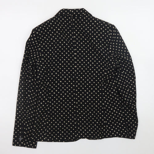 Marks and Spencer Women Black Polka Dot Blazer Size 10 Regular Fit