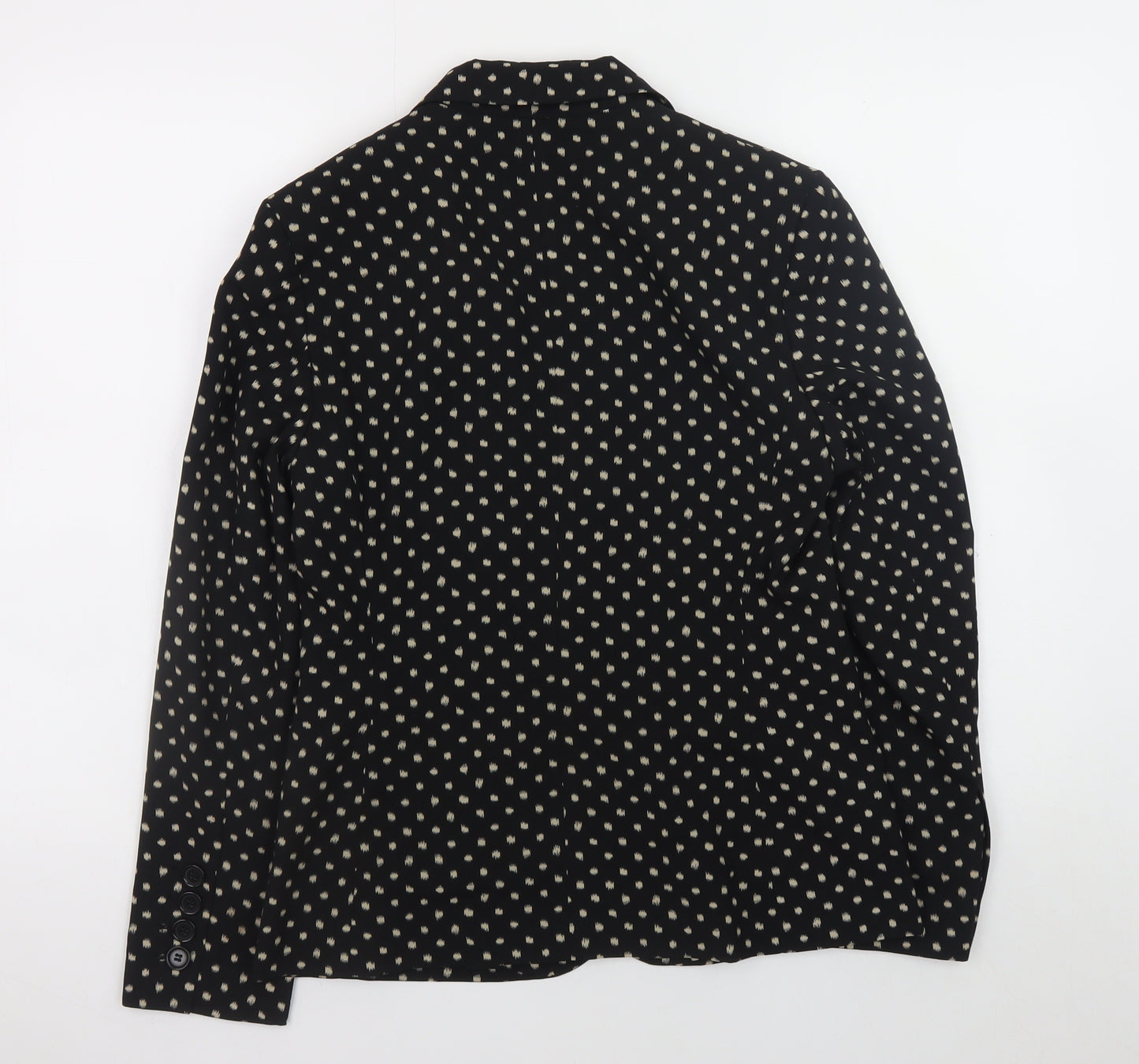 Marks and Spencer Women Black Polka Dot Blazer Size 10 Regular Fit