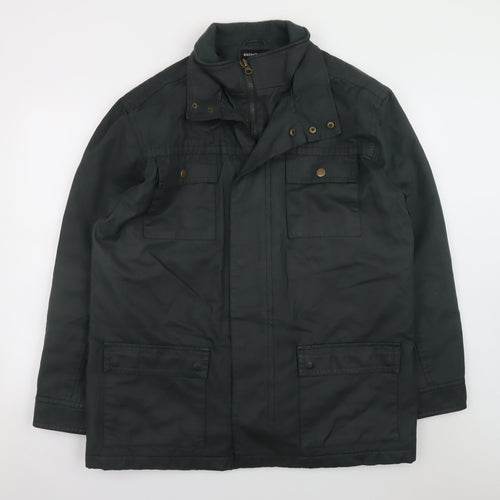 Greenwoods Men’s Green XL Military Style Lined Zip Jacket