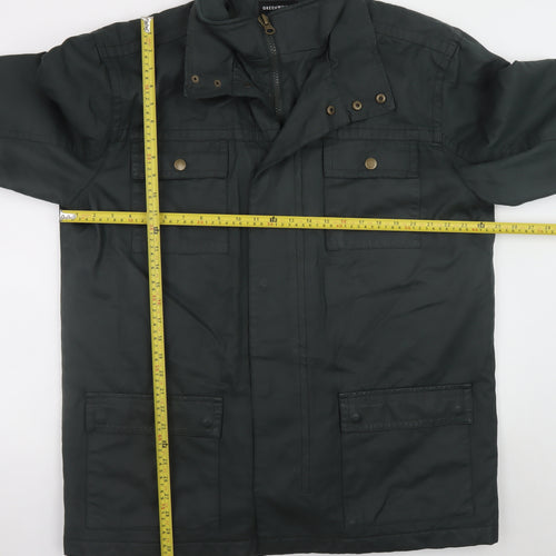 Greenwoods Men’s Green XL Military Style Lined Zip Jacket