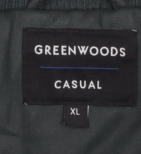 Greenwoods Men’s Green XL Military Style Lined Zip Jacket