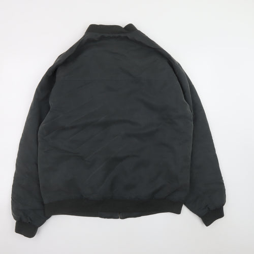 Savatini Men's Black Bomber Jacket Size M 38in Lined Full Zip Casual