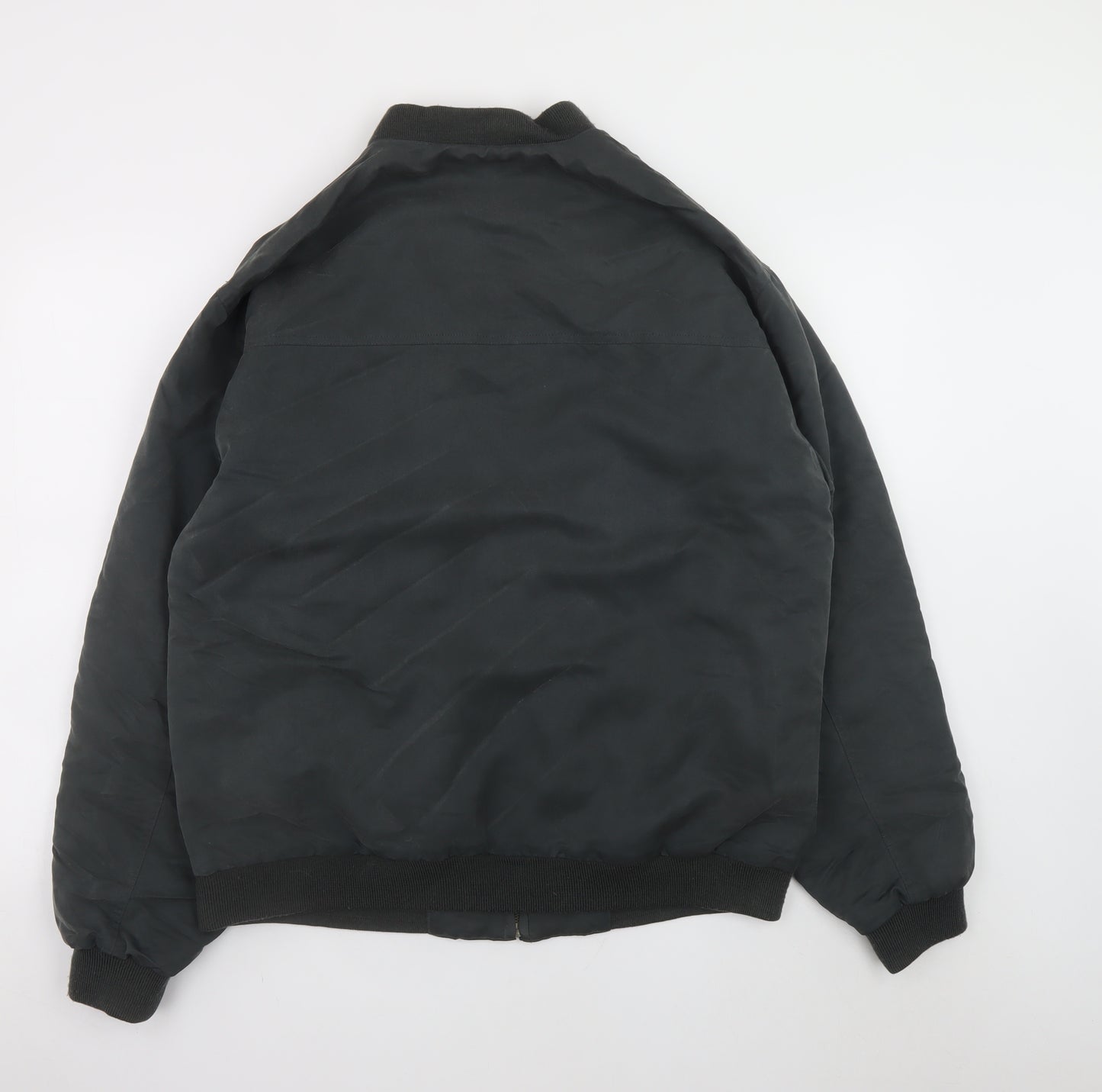 Savatini Men's Black Bomber Jacket Size M 38in Lined Full Zip Casual
