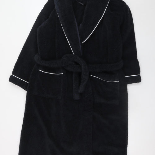 Marks and Spencer Men’s Black Terry Cotton Robe M Belted Nightwear