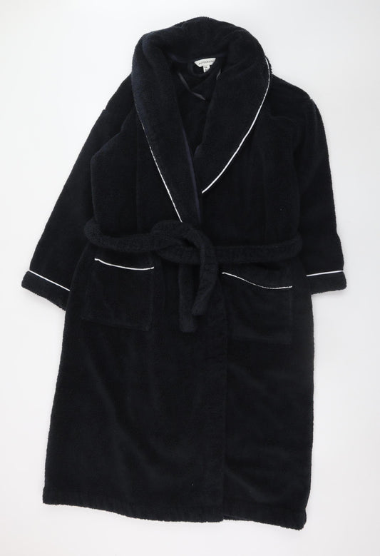 Marks and Spencer Men’s Black Terry Cotton Robe M Belted Nightwear