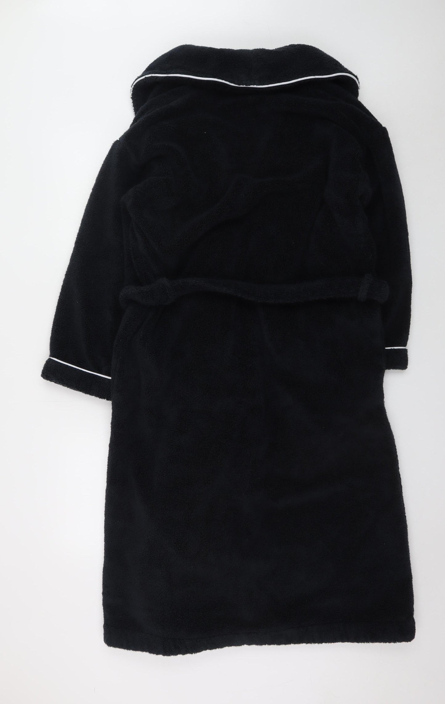 Marks and Spencer Men’s Black Terry Cotton Robe M Belted Nightwear
