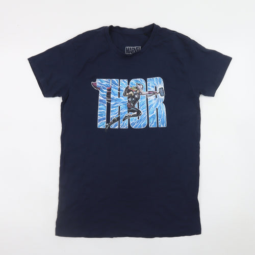 Marvel Men's Blue Thor Graphic Print Crew Neck T-Shirt Size S