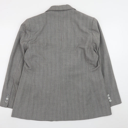 Marks and Spencer Women Grey Pinstripe Tailored Blazer UK 18 Petite