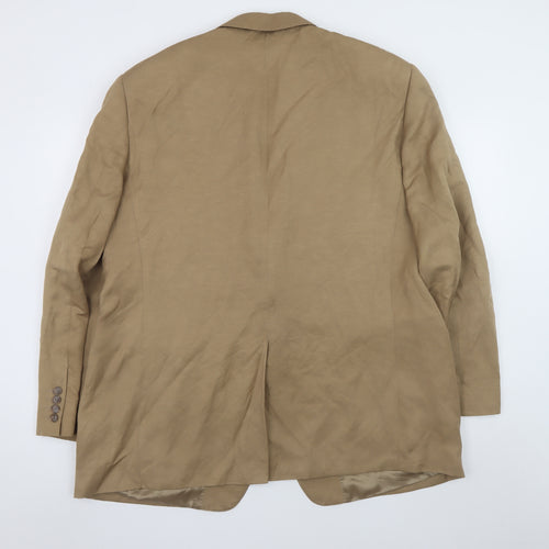 Marks and Spencer Men's Beige Silk Linen Blazer 46 Regular
