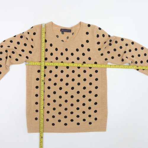 Marks and Spencer Women’s Beige Polka Dot Crew Neck Jumper UK 10