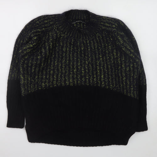 AllSaints Men's Black Wool Blend Chunky Knit Jumper Size S