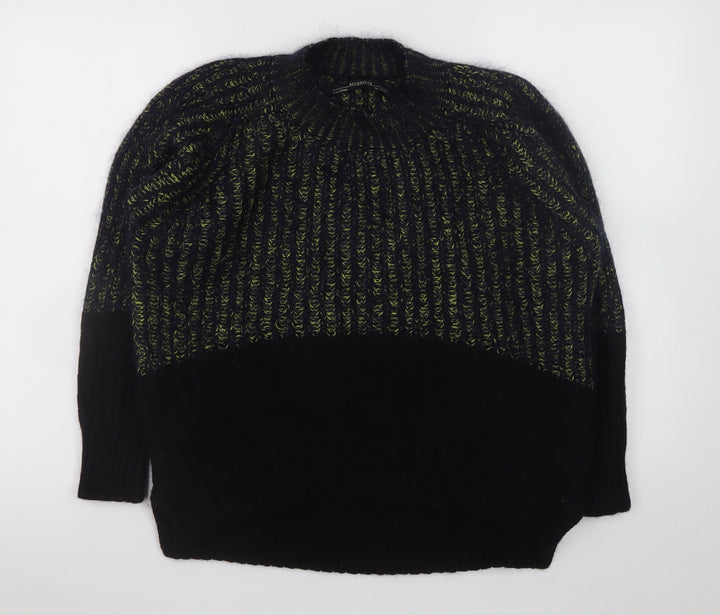 AllSaints Men's Black Wool Blend Chunky Knit Jumper Size S