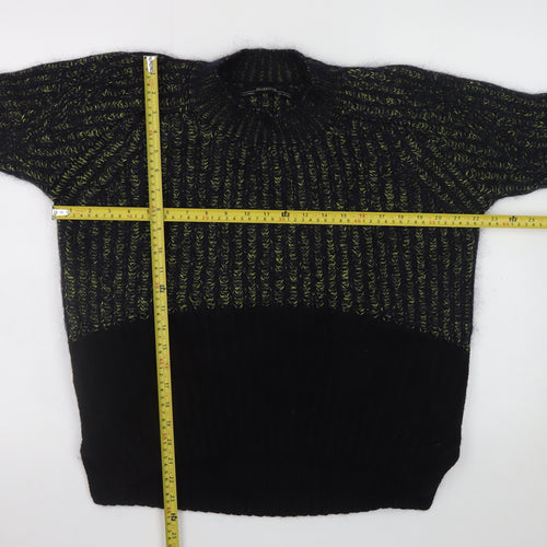 AllSaints Men's Black Wool Blend Chunky Knit Jumper Size S