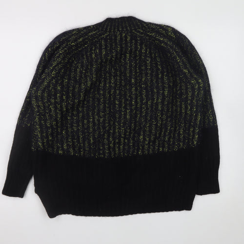 AllSaints Men's Black Wool Blend Chunky Knit Jumper Size S
