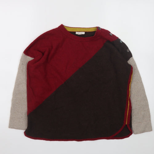 White Stuff Women's Multicoloured Wool Blend Pullover Jumper UK 14