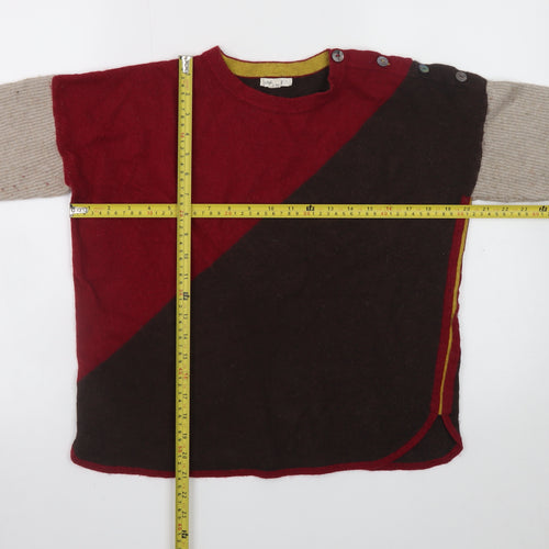White Stuff Women's Multicoloured Wool Blend Pullover Jumper UK 14