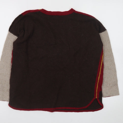 White Stuff Women's Multicoloured Wool Blend Pullover Jumper UK 14