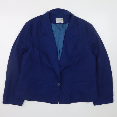 Pendleton Women's Blue Wool Blazer Size 14 Classic Single-Breasted